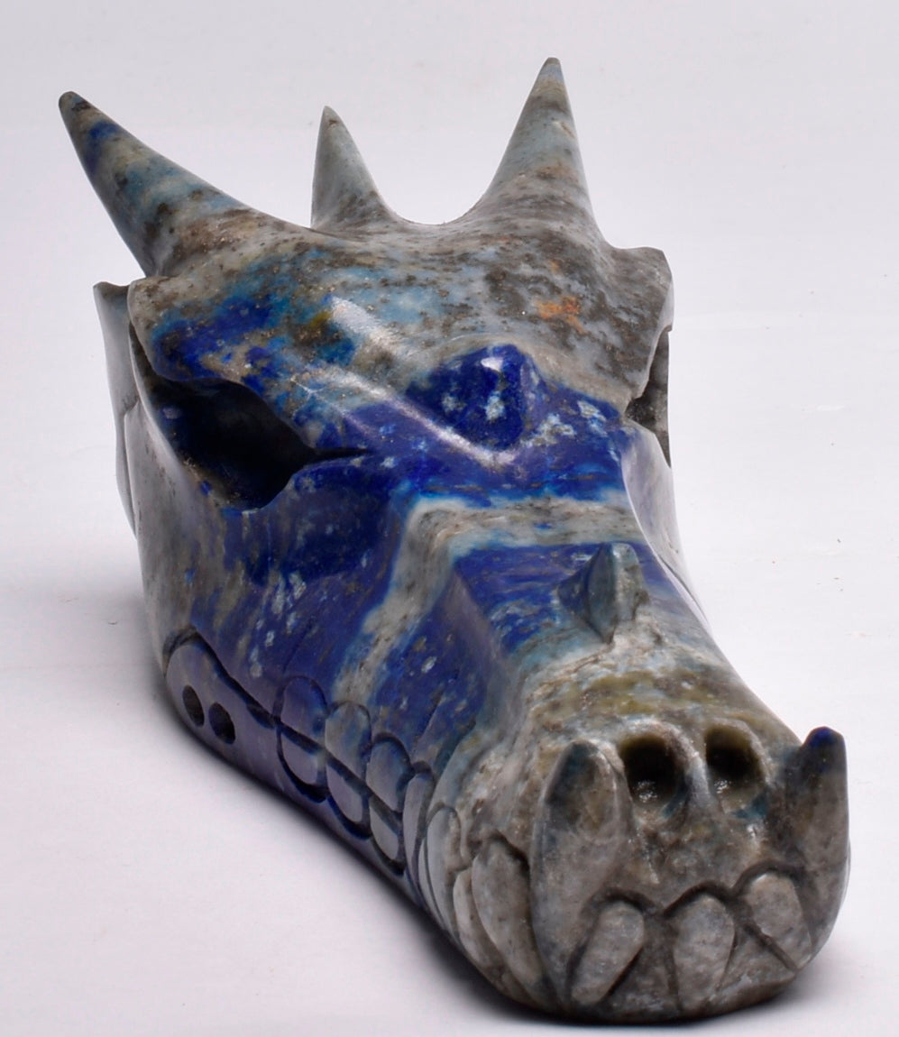 LAPIS LAZULI DRAGON HEAD CARVING P125