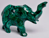 MALACHITE CRYSTAL ELEPHANT CARVING P615