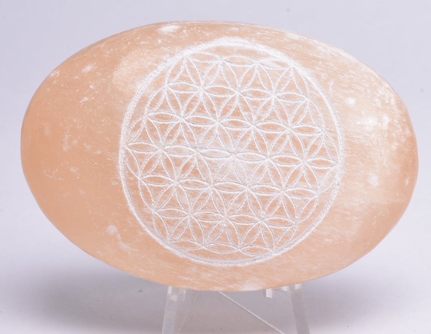 PEACH SELENITE PALM/SOAP STONE SE21