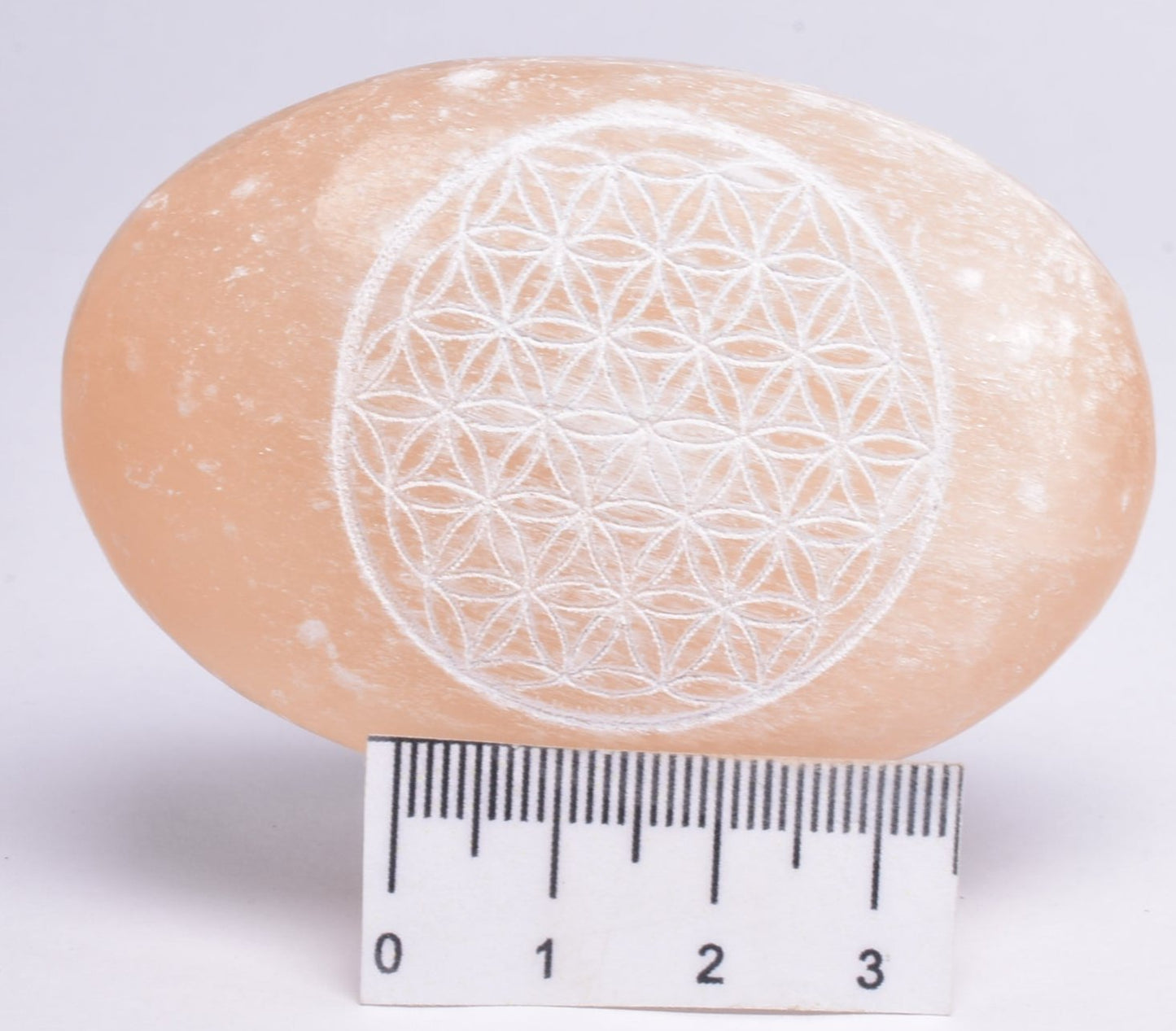 PEACH SELENITE PALM/SOAP STONE SE21