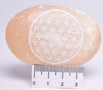 PEACH SELENITE PALM/SOAP STONE SE21