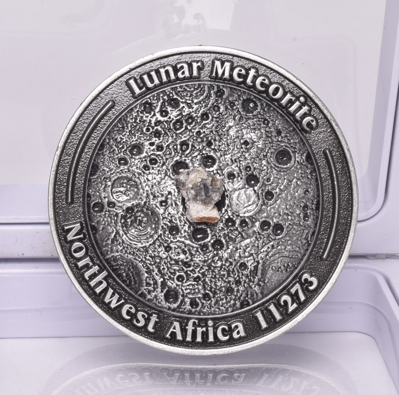 LUNAR METEORITE NWA in COLLECTORS COIN 11273 Found 2017 Algeria MT137