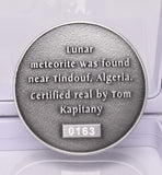 LUNAR METEORITE NWA in COLLECTORS COIN 11273 Found 2017 Algeria MT137