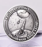 MARTIAN METEORITE in COLLECTORS COIN, NORTH WEST AFRICA 13190 MT143