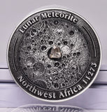 LUNAR METEORITE NWA in COLLECTORS COIN 11273 Found 2017 Algeria MT145