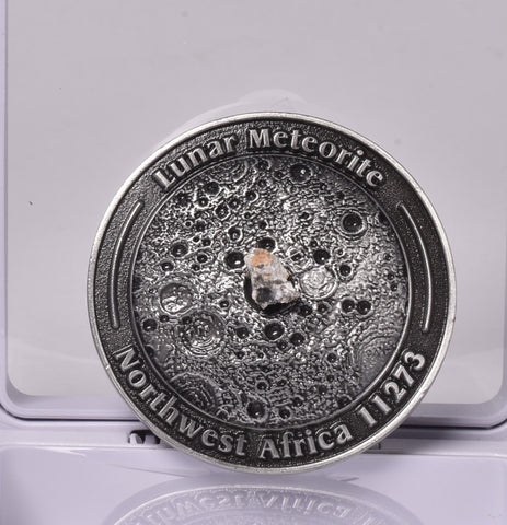 LUNAR METEORITE NWA in COLLECTORS COIN 11273 Found 2017 Algeria MT156