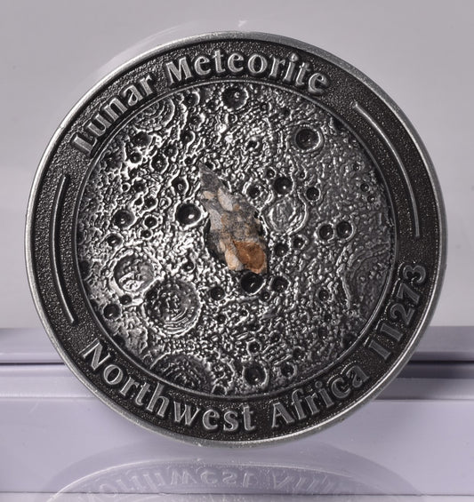 LUNAR METEORITE NWA in COLLECTORS COIN 11273 Found 2017 Algeria MT157