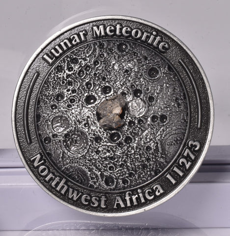 LUNAR METEORITE NWA in COLLECTORS COIN 11273 Found 2017 Algeria MT158