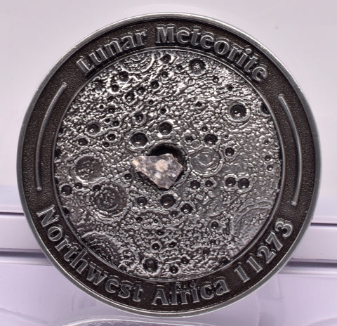 LUNAR METEORITE NWA in COLLECTORS COIN 11273 Found 2017 Algeria MT107