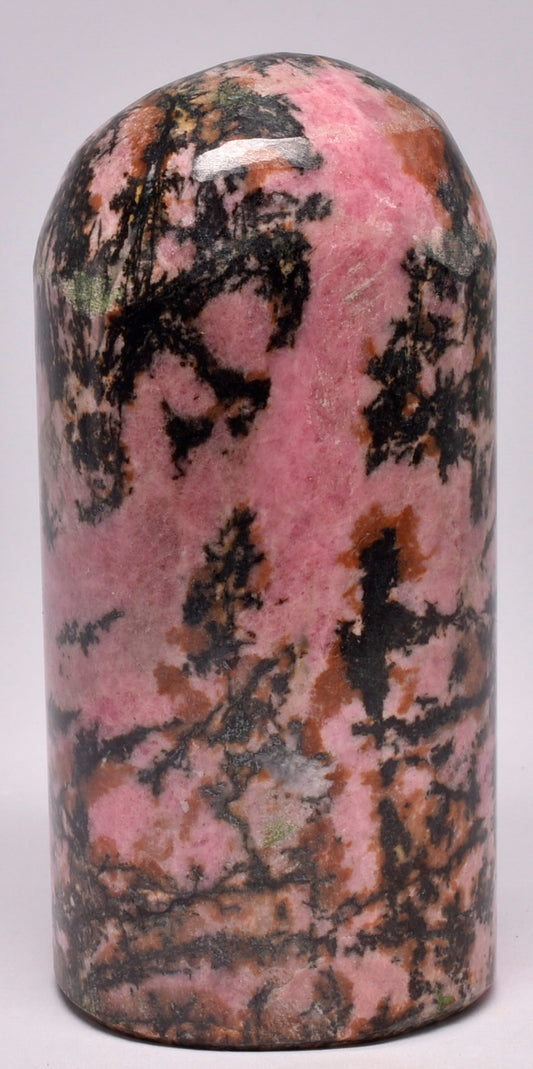 RHODONITE POLISHED FREEFORM ON FLAT BASE P1085