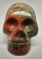 CRYSTAL UNAKITE CARVED SKULL P372