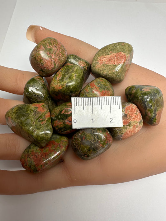 UNAKITE POLISHED CRYSTAL TUMBLE STONES T18