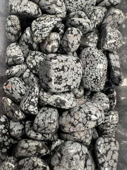 1 x SNOWFLAKE OBSIDIAN CRYSTAL TUMBLE T3