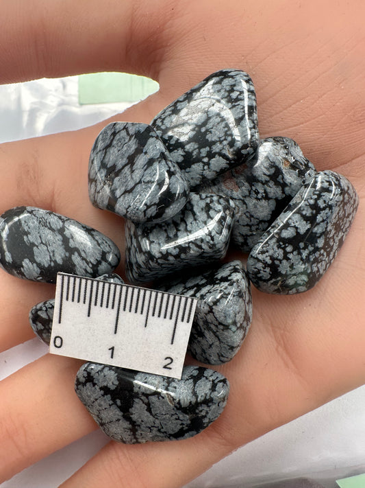 1 x SNOWFLAKE OBSIDIAN CRYSTAL TUMBLE T3