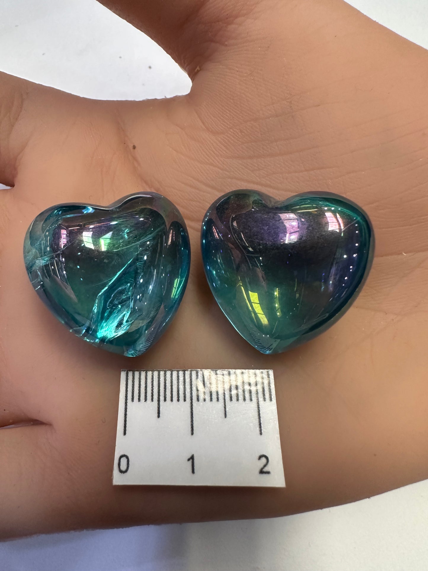 AQUA AURA CRYSTAL PUFFY HEART P16