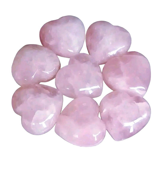 ROSE QUARTZ POLISHED CRYSTAL HEART CARVING 3 CM T52