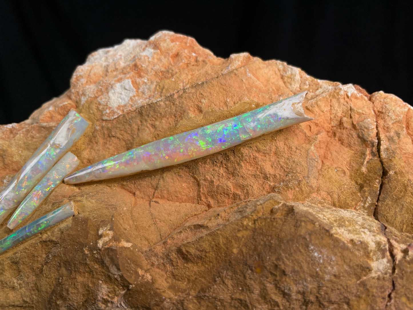 5 x OPAL BELEMNITE FOSSILS in matrix GOB002