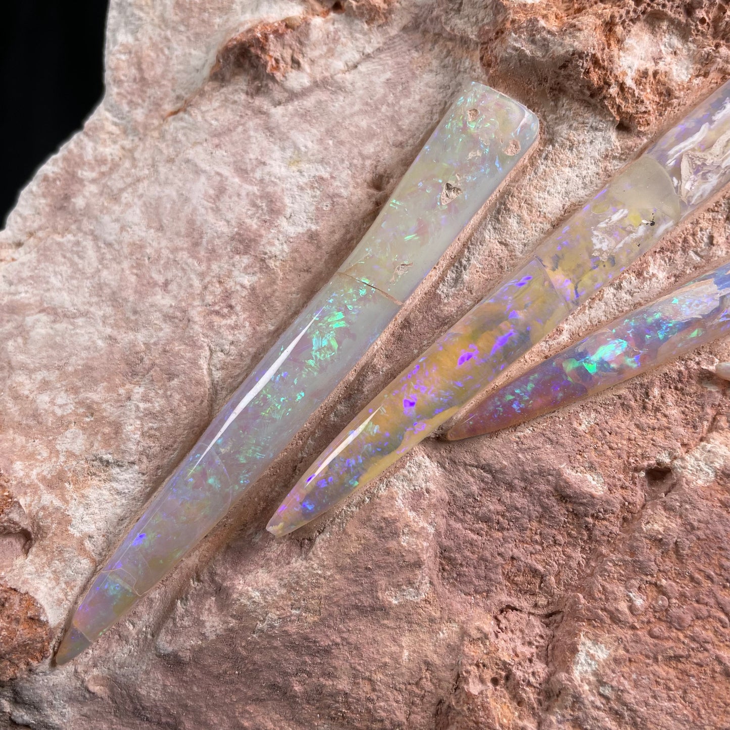 5 x OPAL BELEMNITE FOSSILS in matrix GOB003