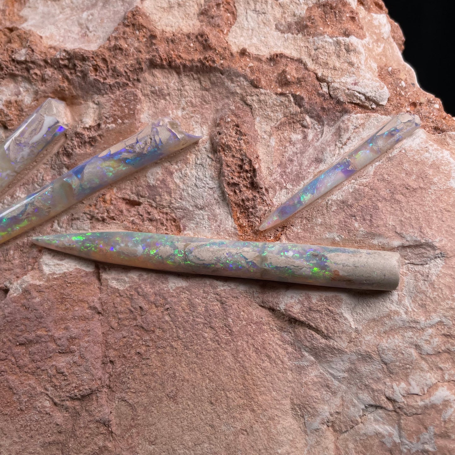 5 x OPAL BELEMNITE FOSSILS in matrix GOB003