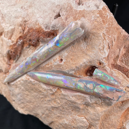 4 x OPAL BELEMNITE FOSSILS in matrix GOB005