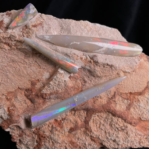 4 x OPAL BELEMNITE FOSSILS in matrix GOB006