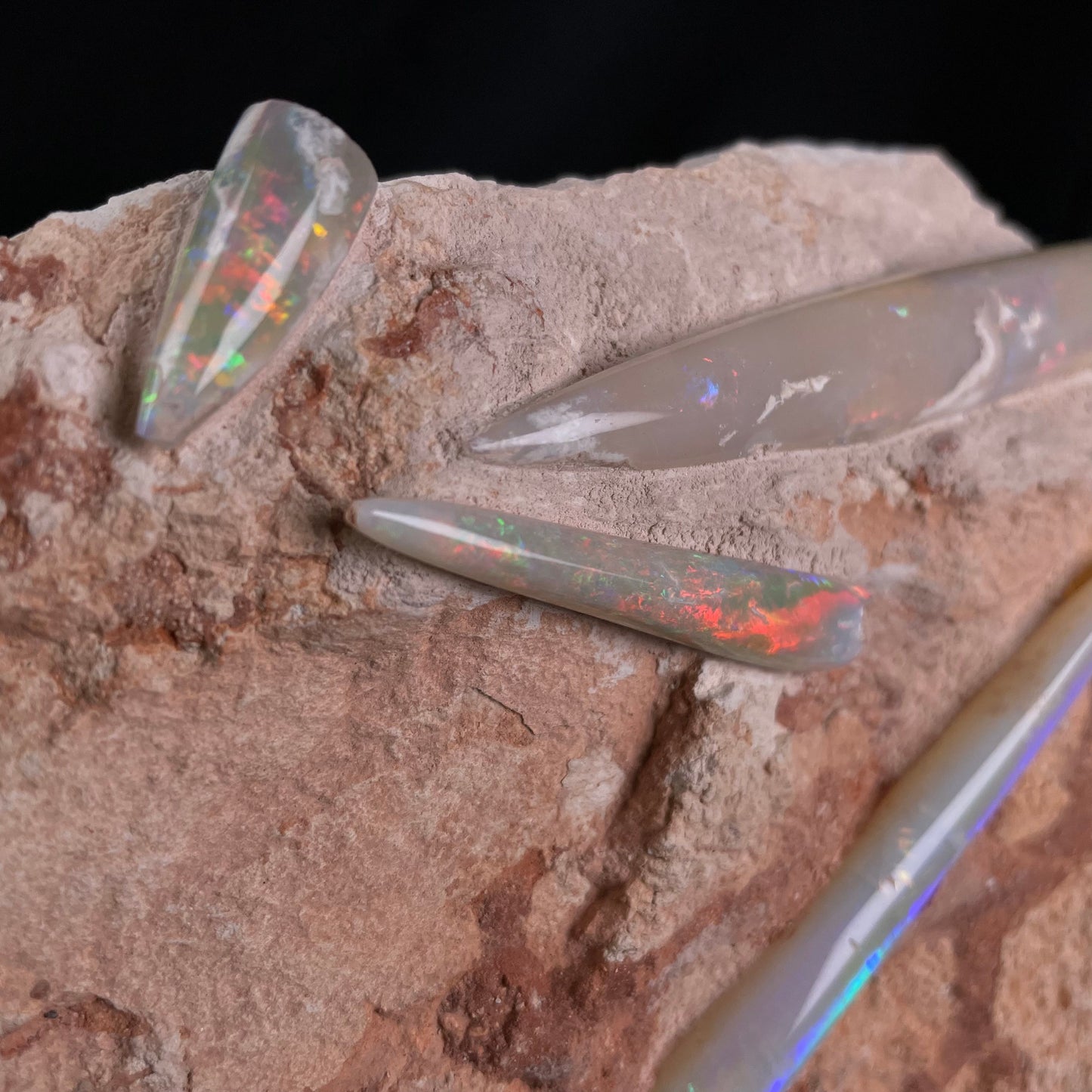 4 x OPAL BELEMNITE FOSSILS in matrix GOB006