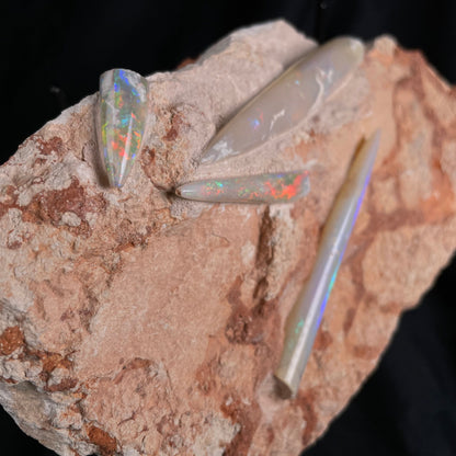 4 x OPAL BELEMNITE FOSSILS in matrix GOB006