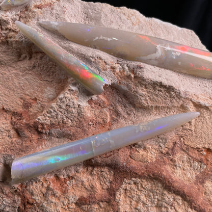 4 x OPAL BELEMNITE FOSSILS in matrix GOB006