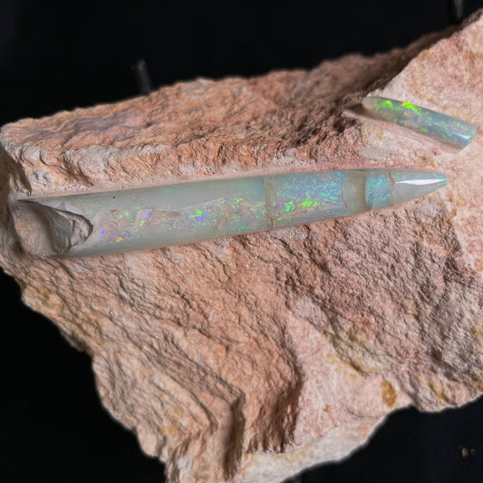 2 x OPAL BELEMNITE FOSSILS in matrix GOB009