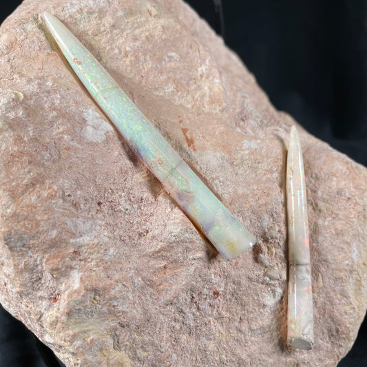 2 x OPAL BELEMNITE FOSSILS in matrix GOB012