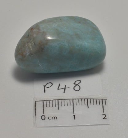 LARIMAR POLISHED CRYSTAL FREEFORM TUMBLE STONE (P48)