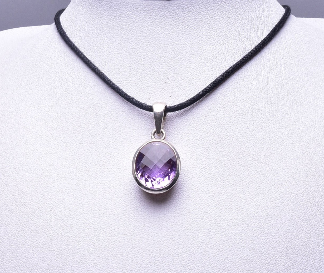 Amethyst Faceted Crystal Pendant J31