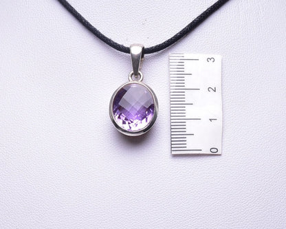 Amethyst Faceted Crystal Pendant J31