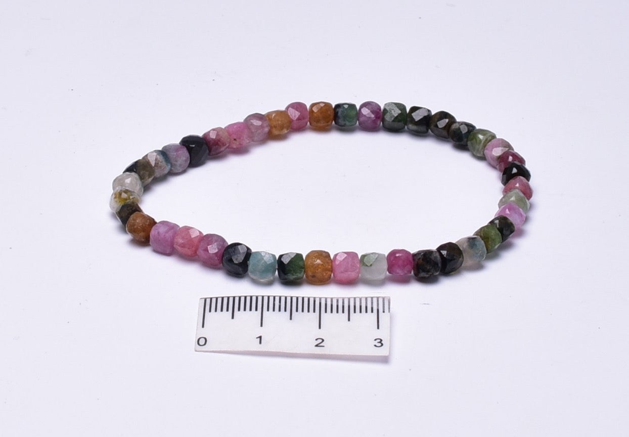 MIXED TOURMALINE BEADED BRACELET J11