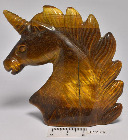 TIGER EYE CRYSTAL UNICORN CARVING 7.5 cm P953