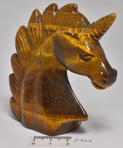 TIGER EYE CRYSTAL UNICORN CARVING 7.5 cm P953