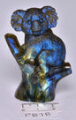 LABRADORITE CRYSTAL KOALA CARVING 6.5 cm P878