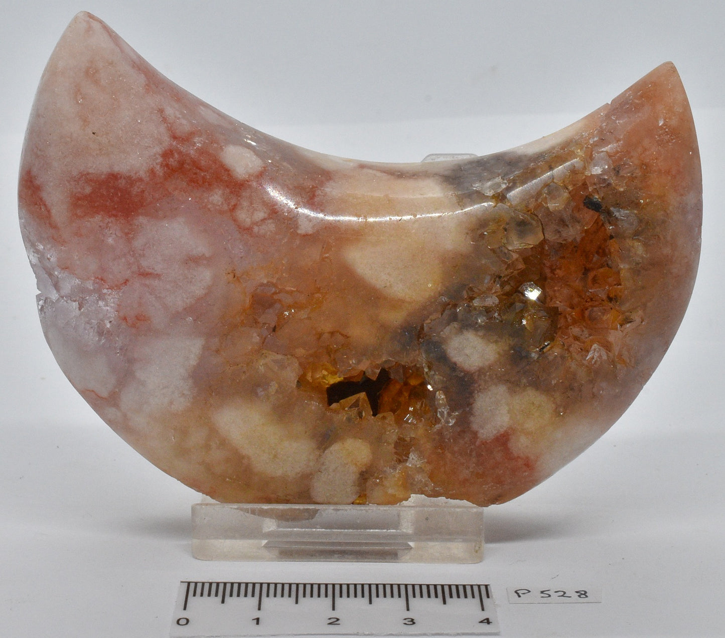 PINK AMETHYST MOON CARVING 9 cm P528