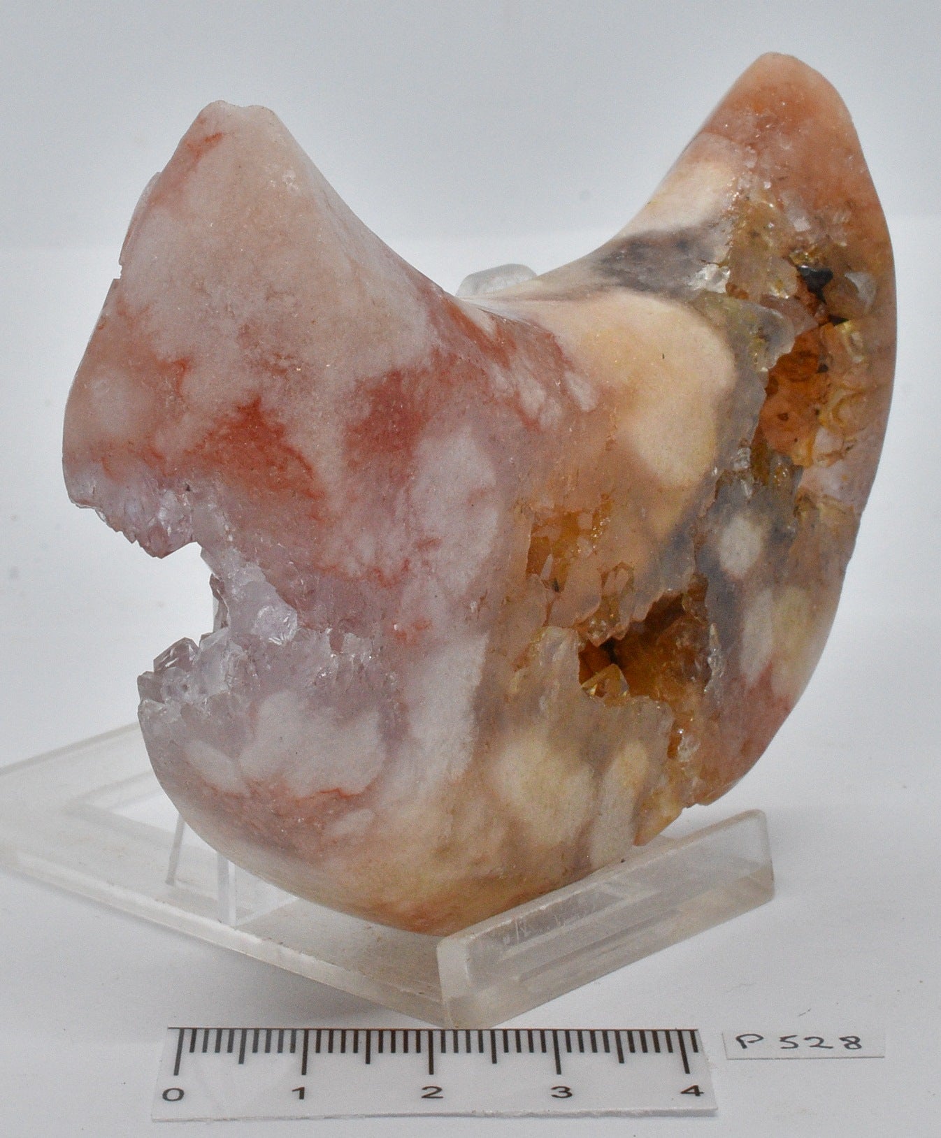 PINK AMETHYST MOON CARVING 9 cm P528