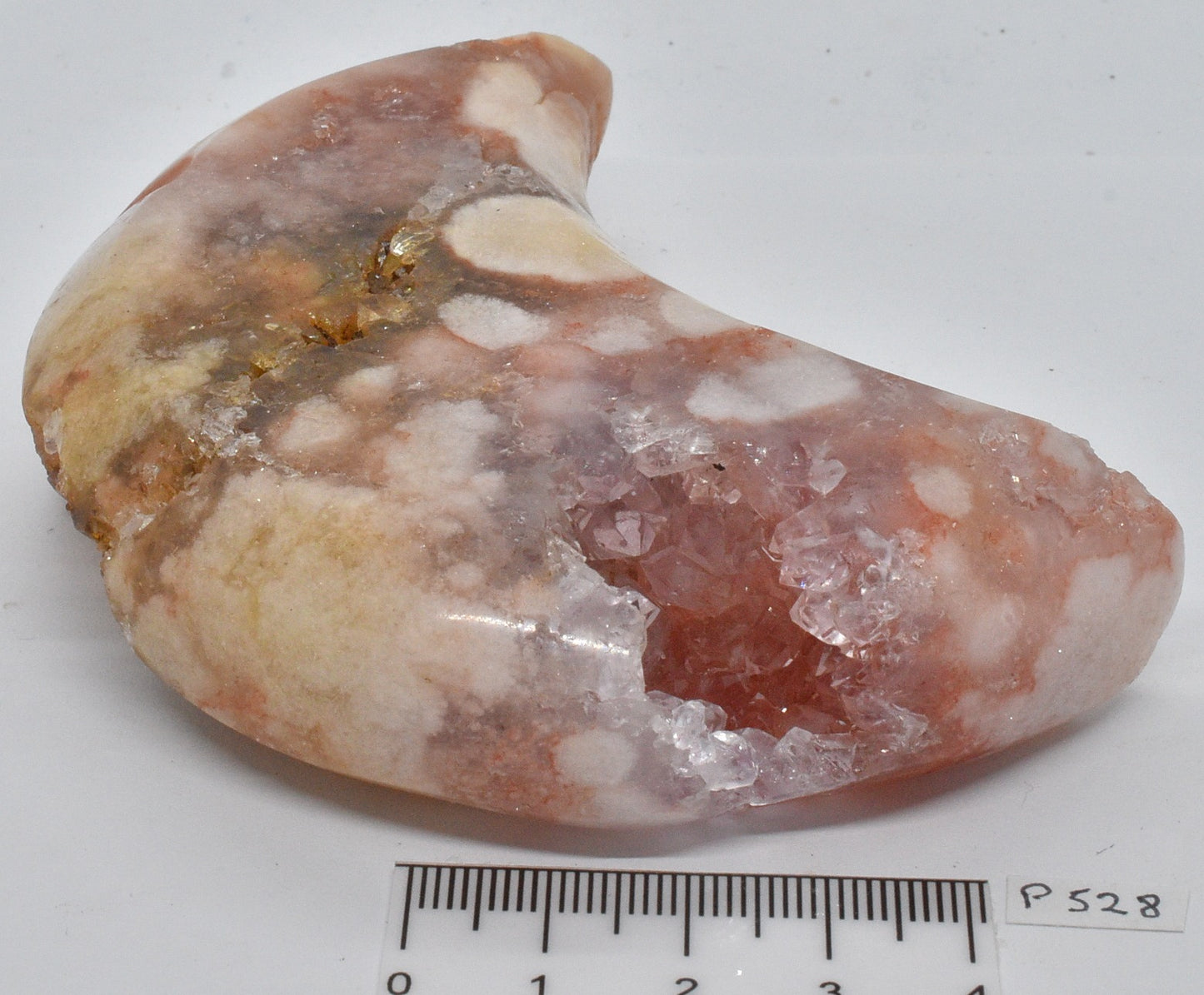 PINK AMETHYST MOON CARVING 9 cm P528