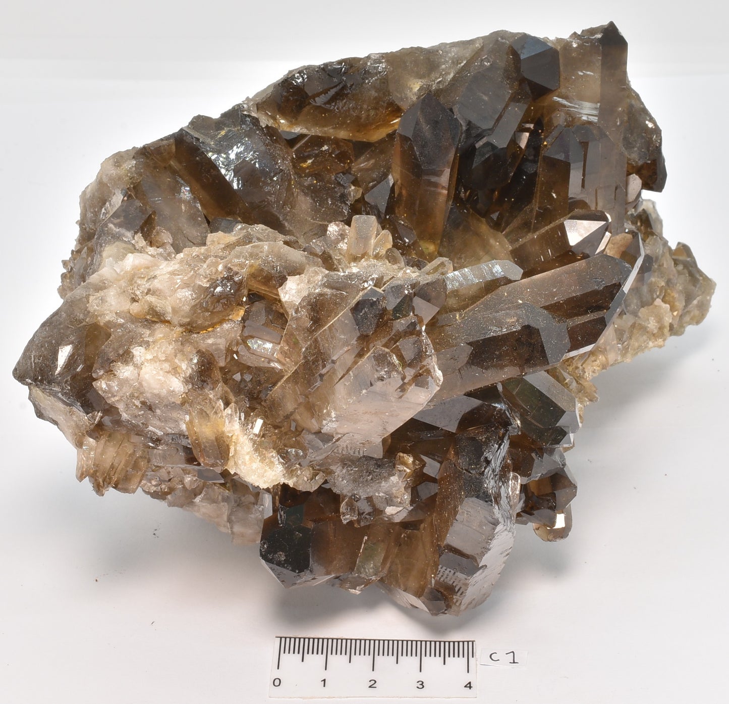 SMOKEY QUARTZ CRYSTAL POINT CLUSTER C1