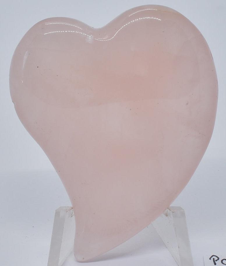 ROSE QUARTZ POLISHED CRYSTAL HEART CARVING 4.5 CM P06