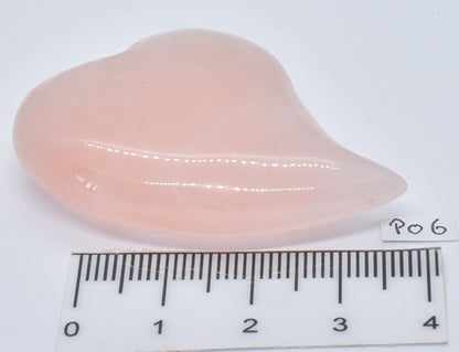 ROSE QUARTZ POLISHED CRYSTAL HEART CARVING 4.5 CM P06