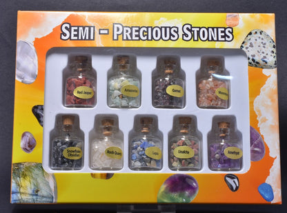 9 SEMI-PRECIOUS GEMSTONES IN A BOTTLE C3