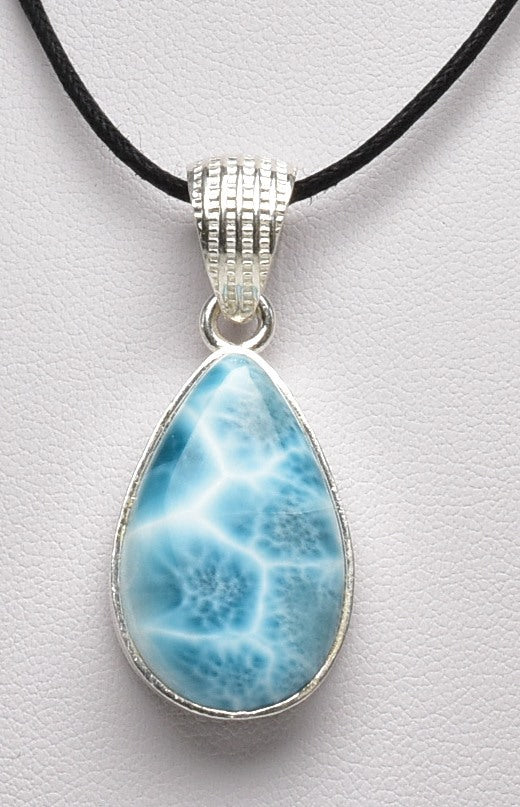 LARIMAR TEAR DROP PENDENT J69