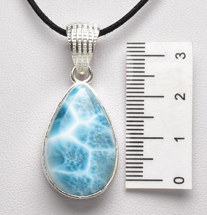 LARIMAR TEAR DROP PENDENT J69