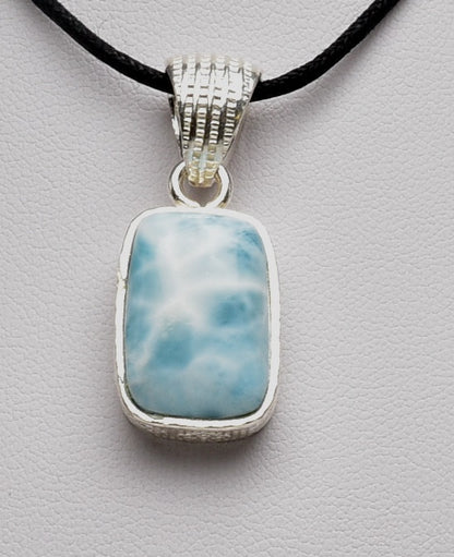 LARIMAR RECTANGLE PENDENT J76