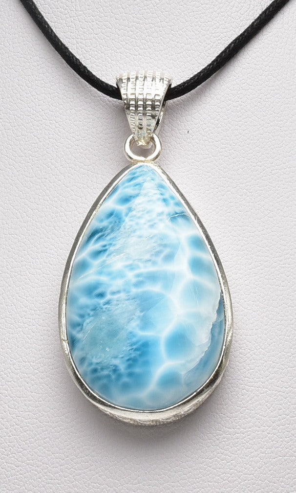 LARIMAR TEAR DROP PENDENT J68