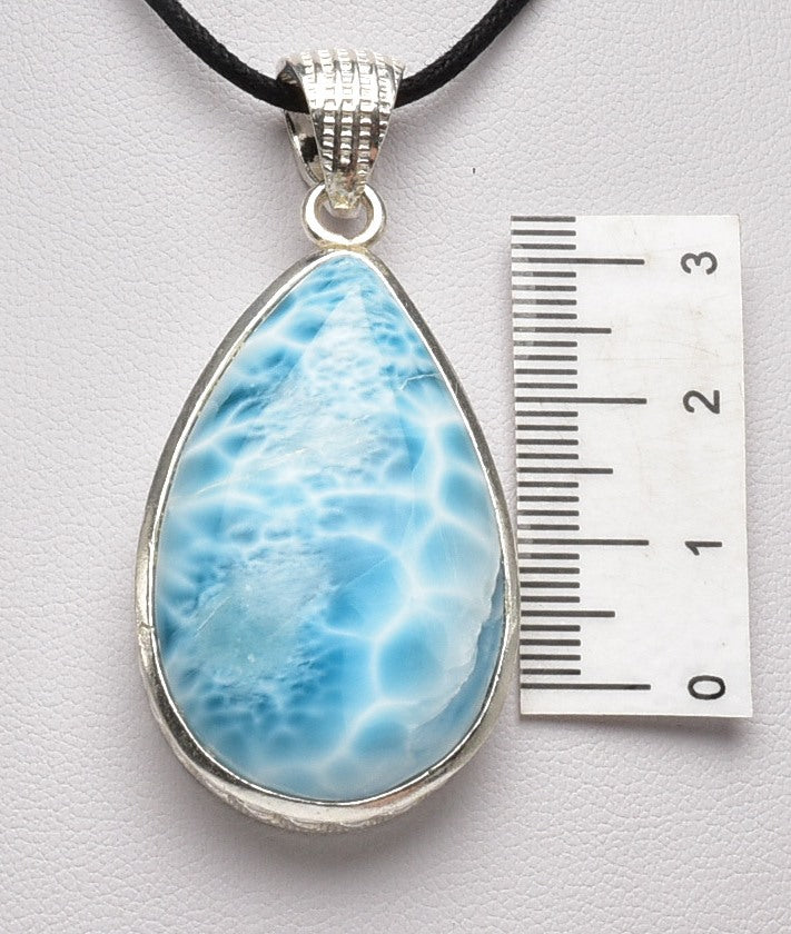 LARIMAR TEAR DROP PENDENT J68