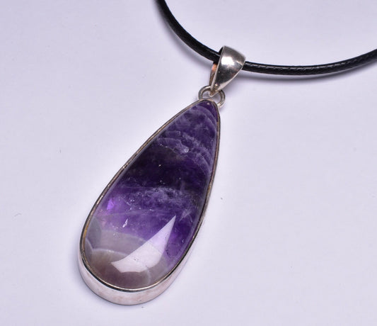 CHEVRON AMETHYST PENDANT J158